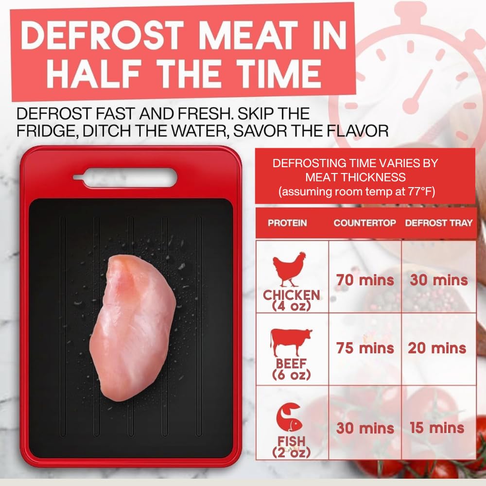 ELIKAI defrosting tray built-in knife refiner safely refreshes blades during prep.