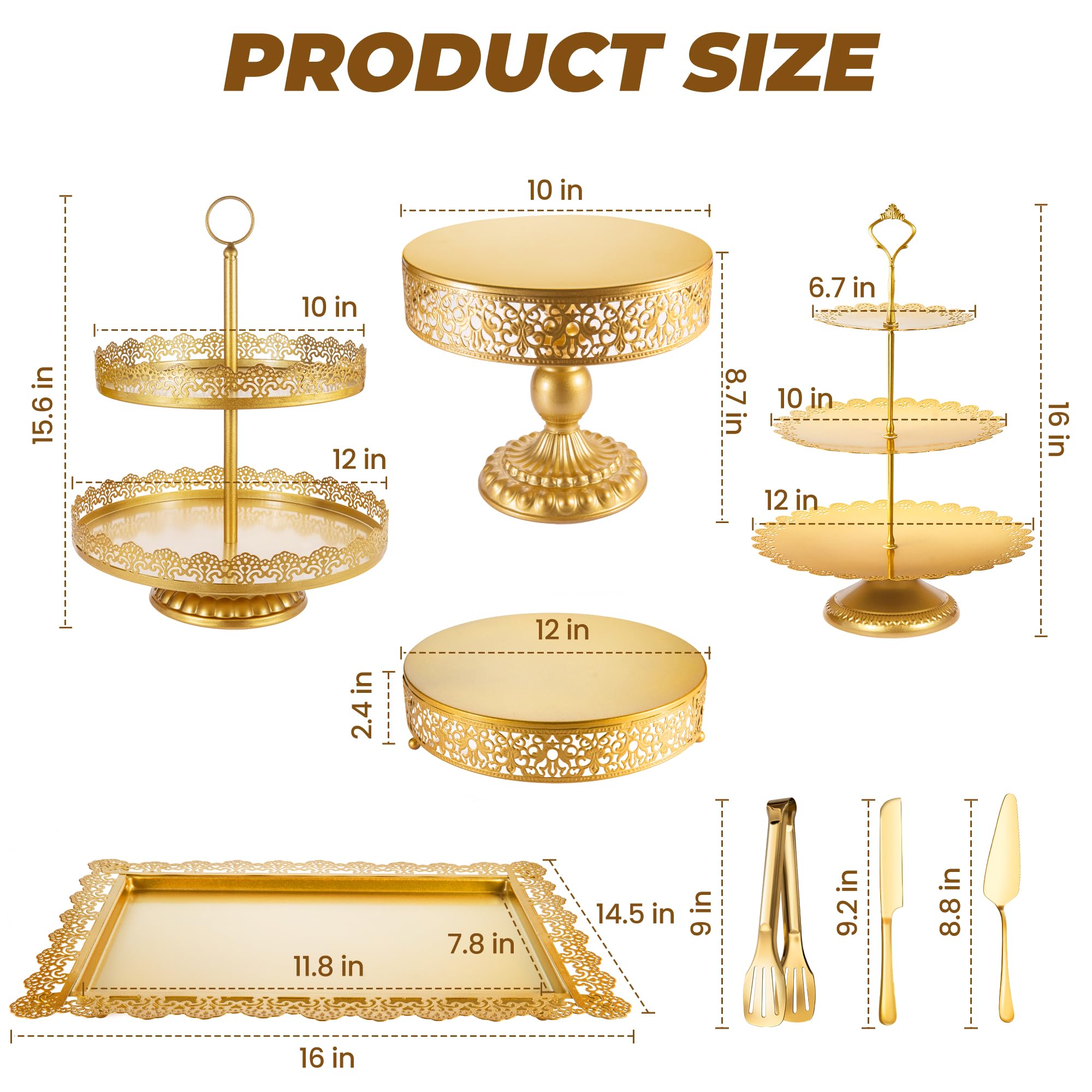 ELIMTEC gold 2-tier cake stand enhances sweet treats presentation