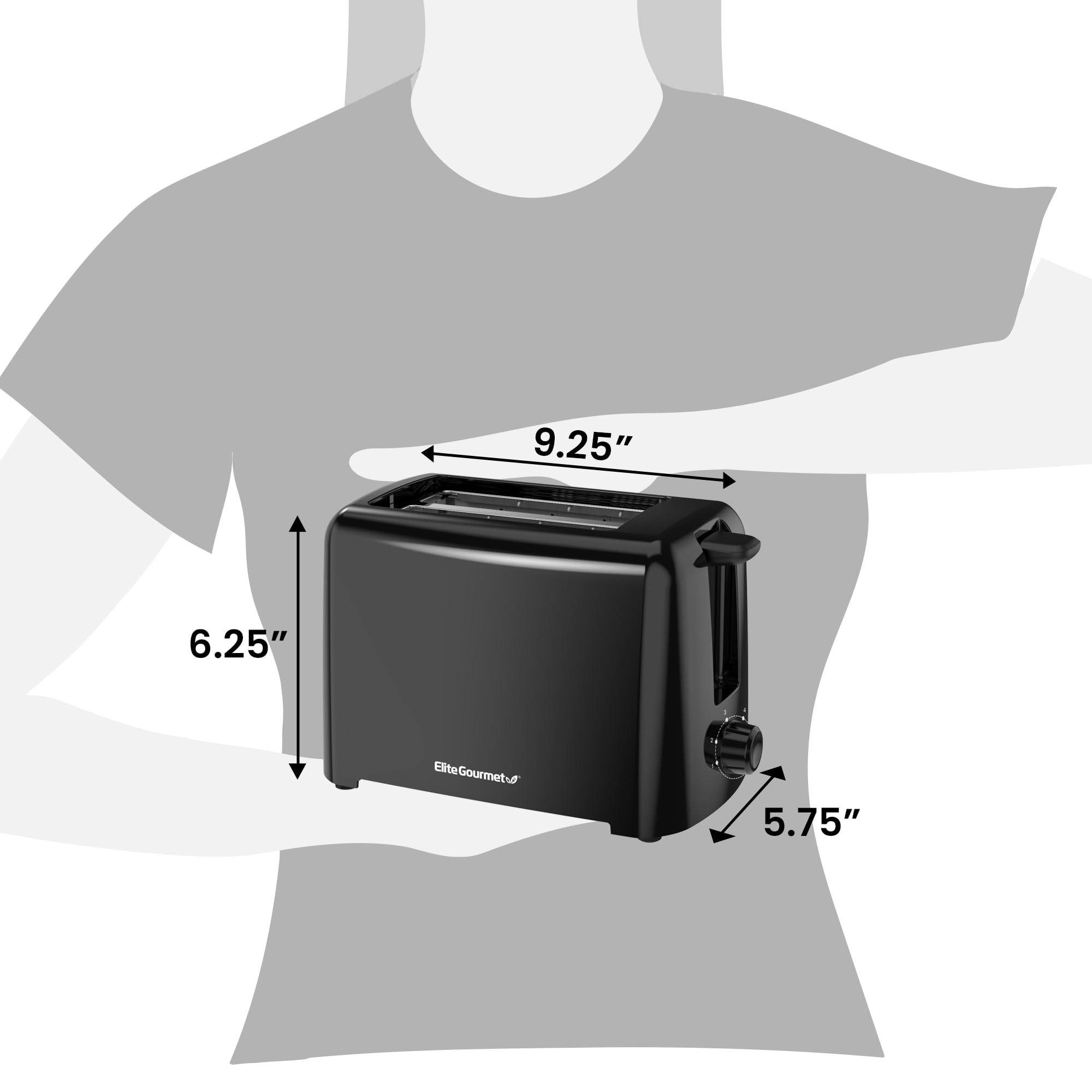 Elite Gourmet ECT1027B compact portable design for small spaces
