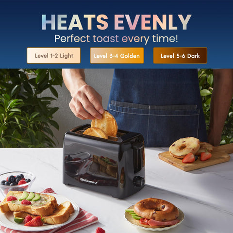 Elite Gourmet ECT1027B wide slots fit bagels and pastries