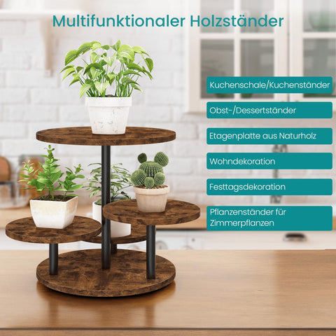 ELITEROO flower-inspired wooden cake stand adds graceful focal point to desserts.