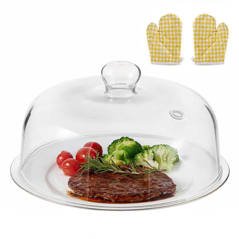 EliteVibe 10inch glass microwave splatter cover top view protects counter and heats evenly.