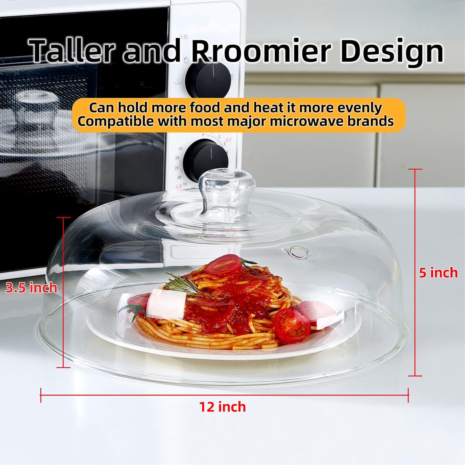EliteVibe glass microwave cover with vent hole for safe steam release