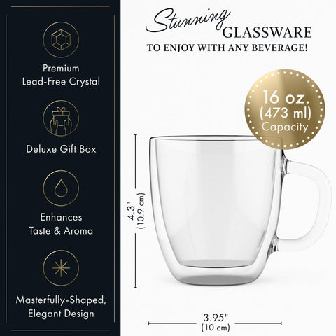 Elixir Glassware clear 16oz mug shows drink colors through glass.