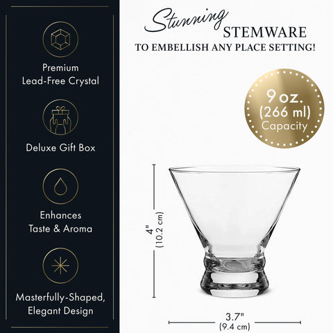 ELIXIR GLASSWARE crystal-clear martini glasses deliver sturdy, long-lasting drinkware for gatherings.