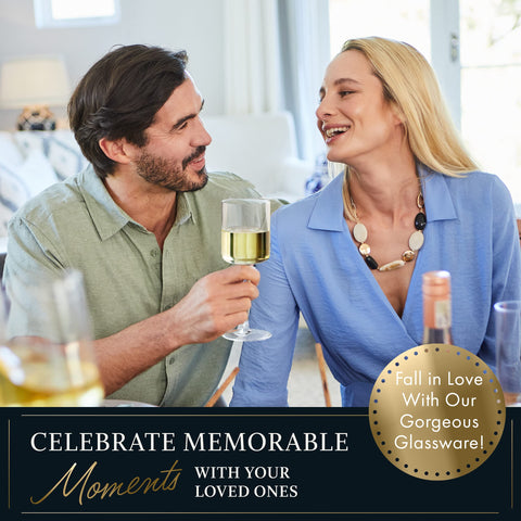 Elixir Glassware crystal long-stem glasses enhance aroma and presentation.