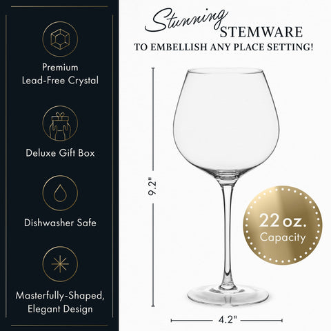 ELIXIR GLASSWARE elliptical stem detail showcases craftsmanship and elegant presentation.