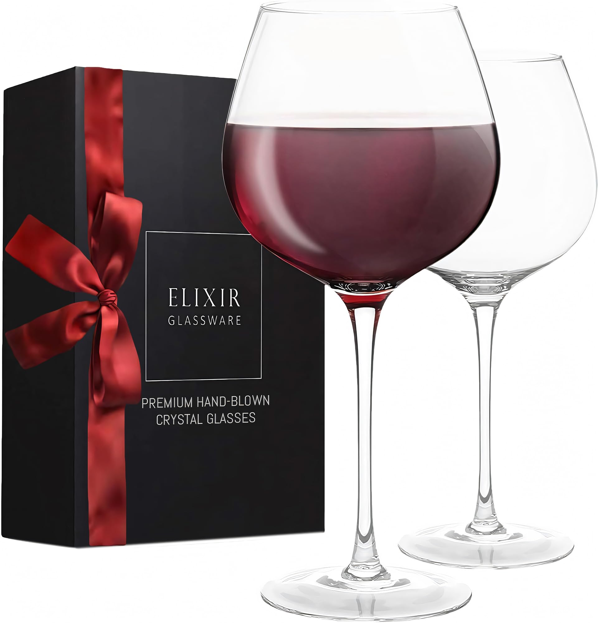 ELIXIR GLASSWARE hand blown white wine elliptical 22oz glass enhances clarity and aroma.
