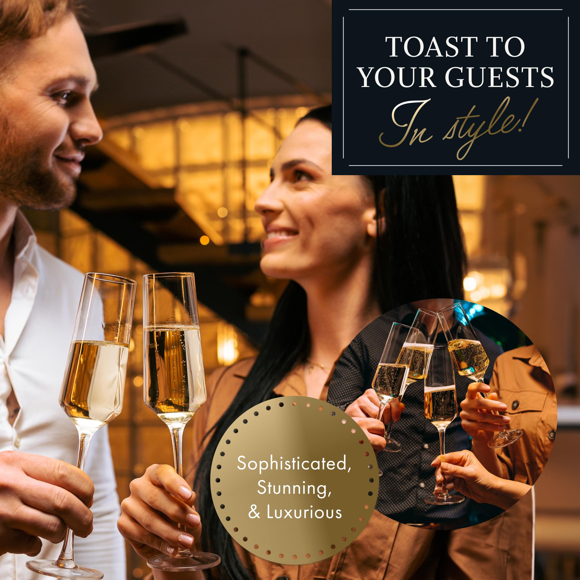 ELIXIR GLASSWARE 8 oz capacity supports generous champagne servings