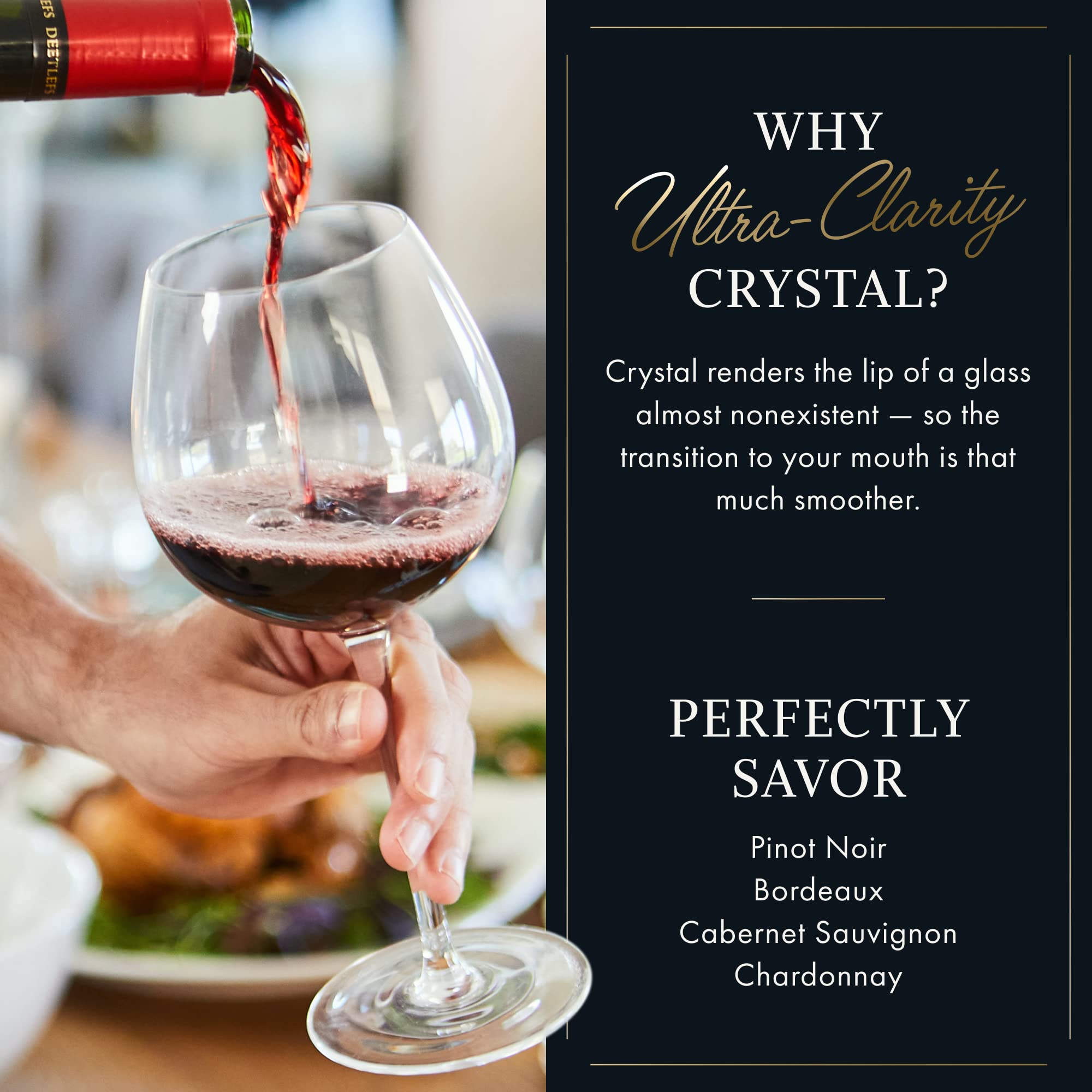 ELIXIR GLASSWARE two glasses set for elegant dining and entertaining.