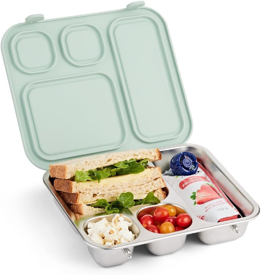 Elk and Friends bento box with silicone lid keeps meals fresh and organized.