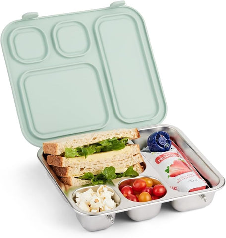 Elk and Friends bento box with silicone lid keeps meals fresh and organized.