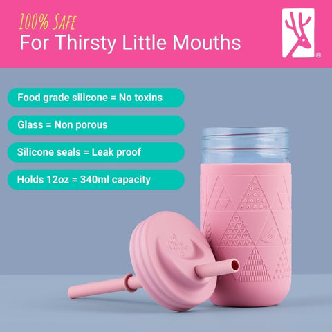 Elk and Friends built-in stopper straw prevents straw loss