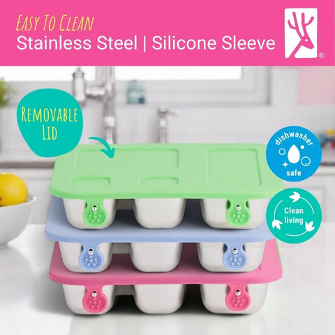 Elk and Friends dishwasher-safe lunchbox simplifies cleanup after meals.