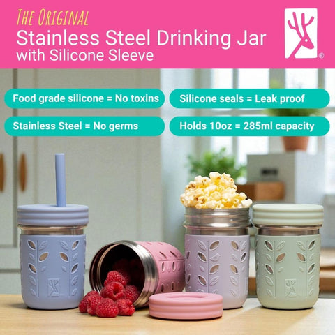 Elk and Friends kids cups with two lids for easy sipping and snacks