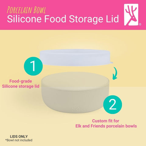 Elk and Friends silicone lids 4-pack covers bowls securely to reduce spills