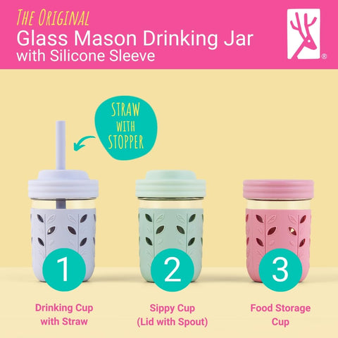 Elk and Friends silicone straw with stopper prevents straw loss during play