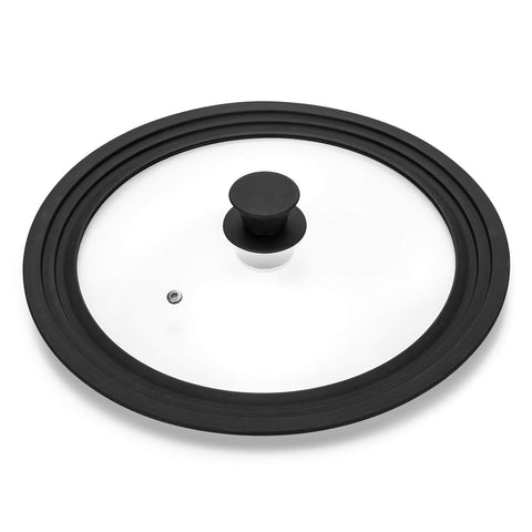 ELKKNOVE universal lid fits 10.5–12 inch pots, saving cabinet space.