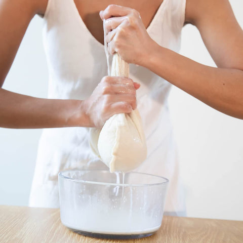 Drawstring closure on Ellie's Best nut milk bag