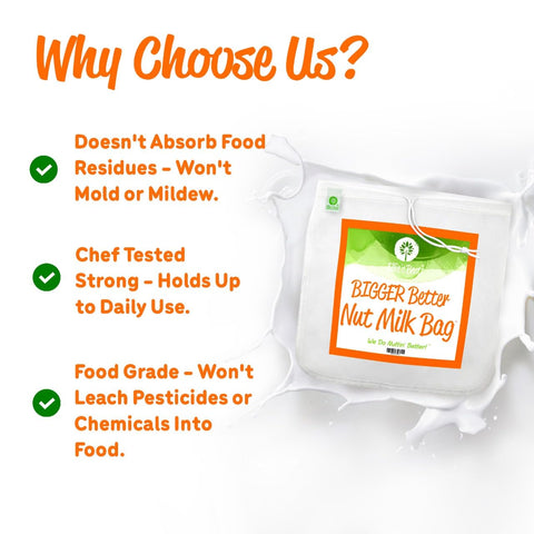 Ellie's Best Pro XL Nut Milk Bag with durable nylon mesh for long-lasting straining.