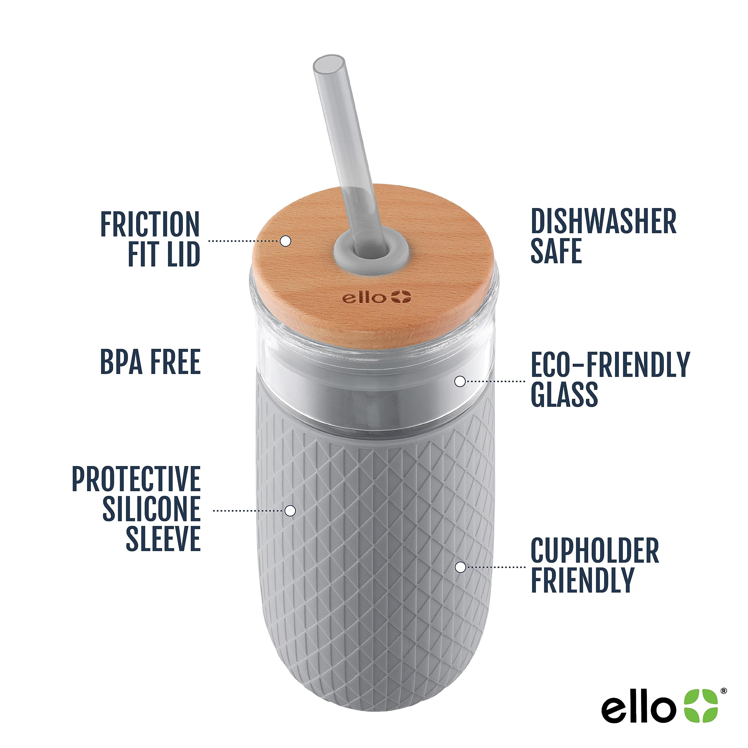 Ello Devon splash-proof lid demonstrates spill-resistance for on-the-go drinks.