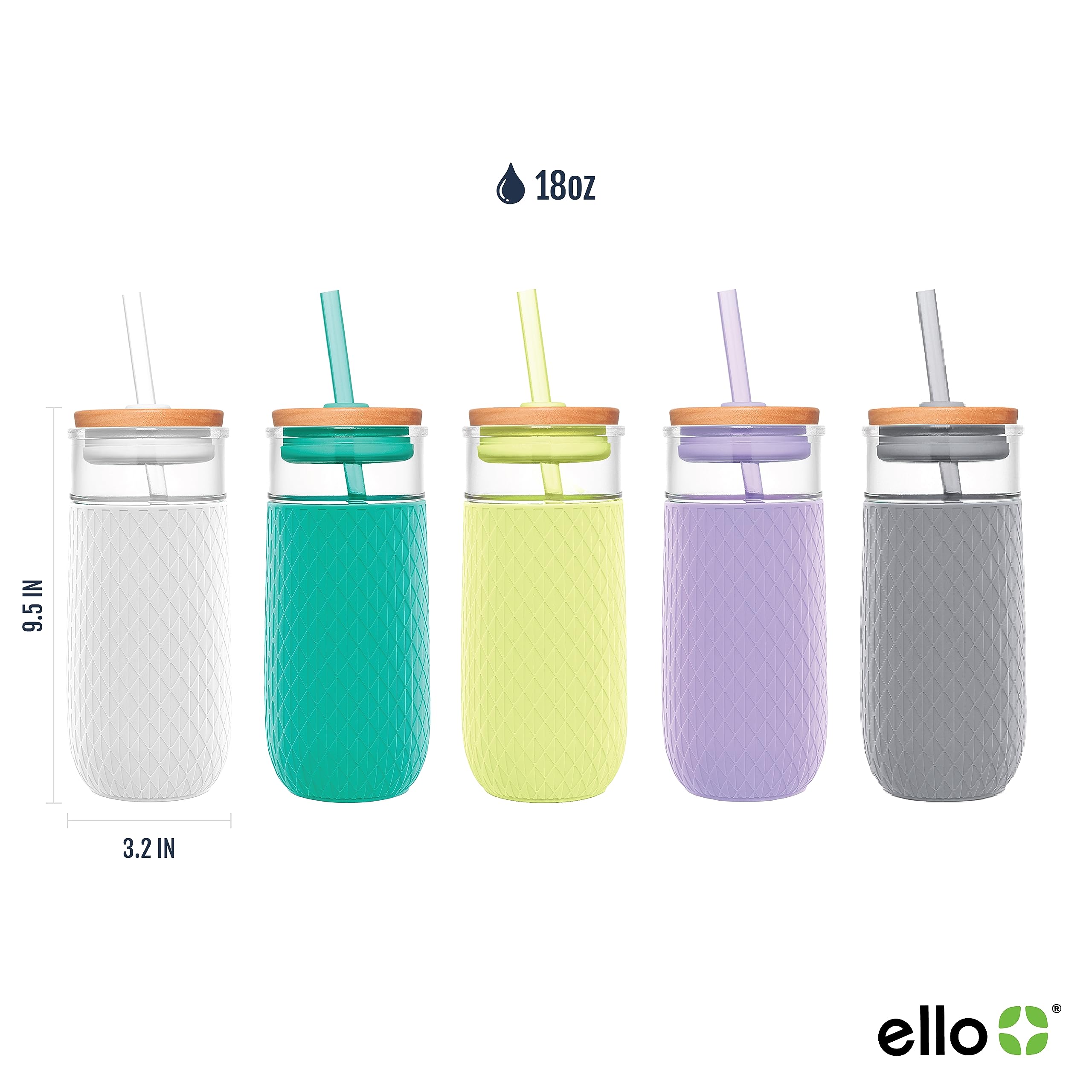 Ello Devon straw visible inside the glass for easy sipping.