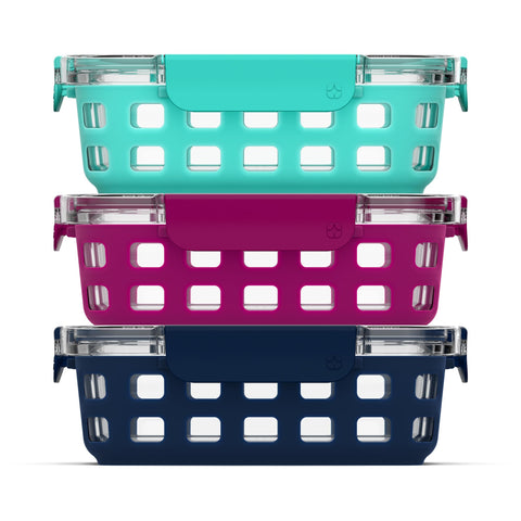 Ello Duraglass 3.4-cup berry container shows contents clearly and resists odors.