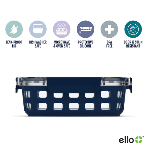 Duraglass silicone sleeve protects containers and provides a secure grip.