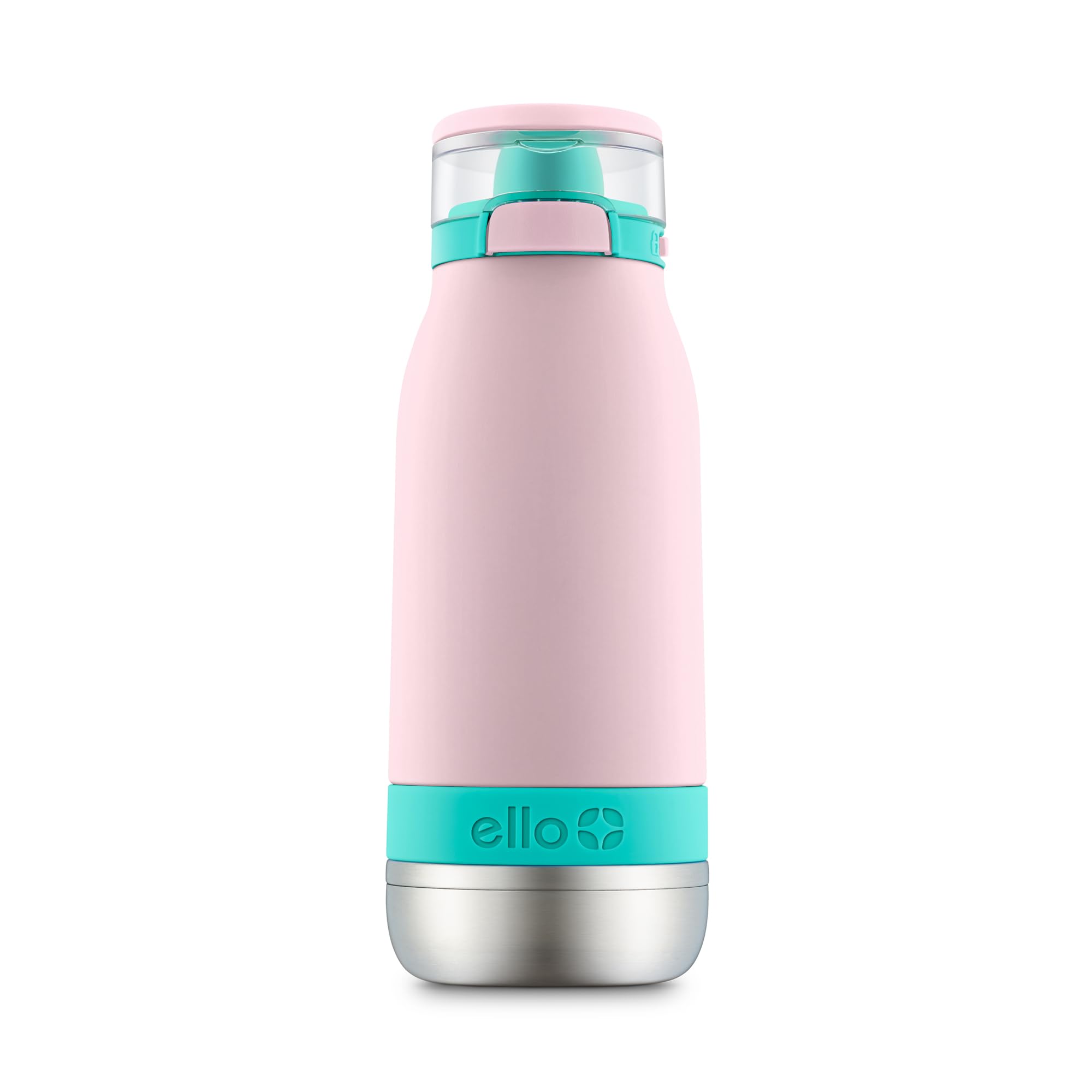 Ello Emma 14oz bottle front view in durable stainless steel for daily use