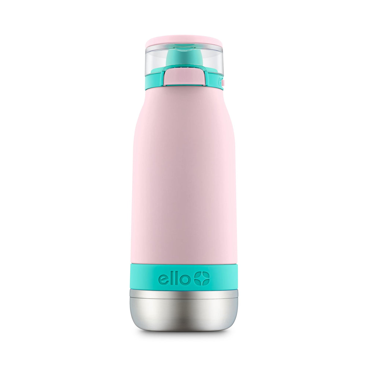 Ello Emma 14oz bottle front view in durable stainless steel for daily use