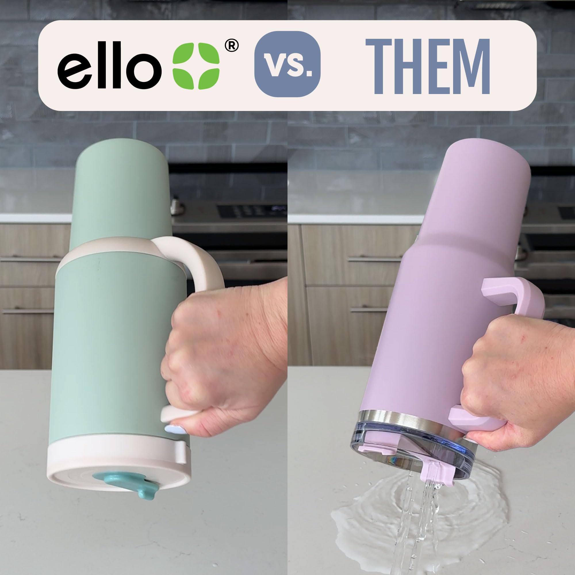 Ello Oasis cup-holder friendly design fits most car and office spaces.