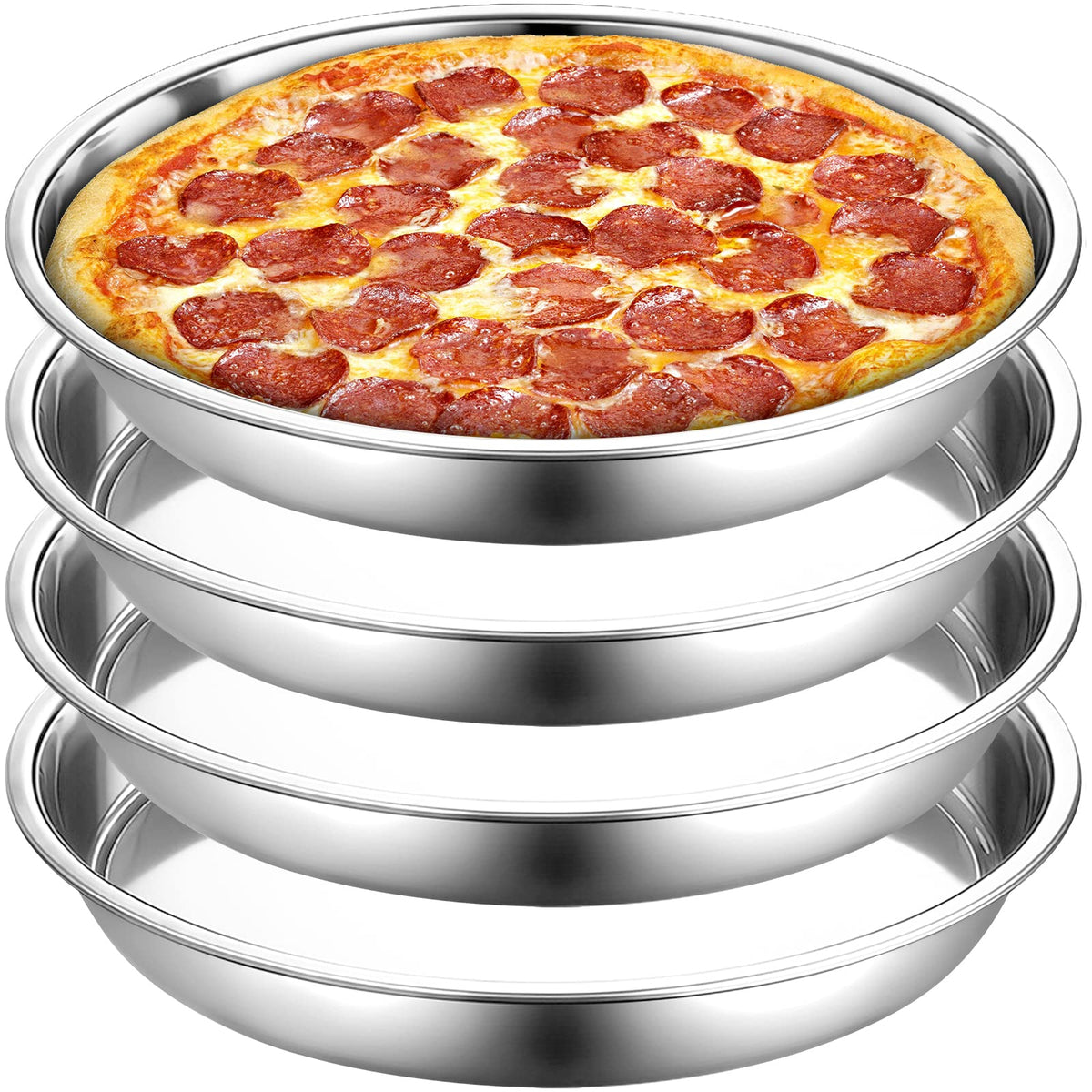 Elsjoy 13 inch deep pizza pan outer diameter highlights generous rim for even baking