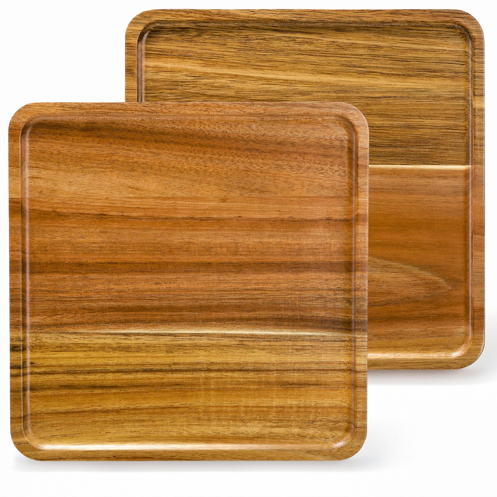 Elsjoy acacia wood square tray, top view, ideal for stylish charcuterie and appetizers.