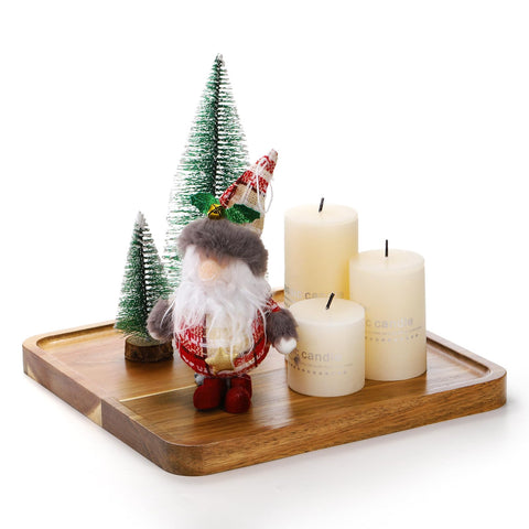 Elsjoy acacia wood square tray on table setting for gatherings.