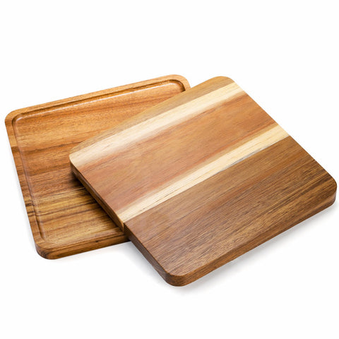 Elsjoy acacia wood square tray close-up highlights grain and natural finish.