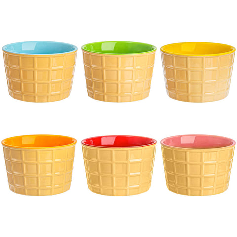 Elsjoy stackable ceramic cups ideal for yogurt and pudding servings.