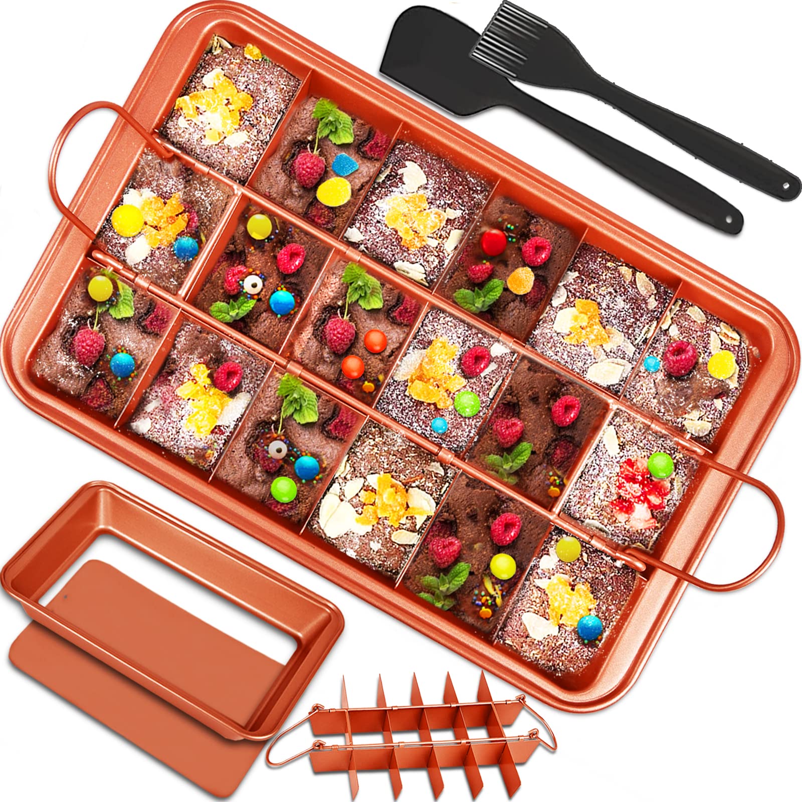 ElvesHome brownie pan with detachable divider for uniform portions