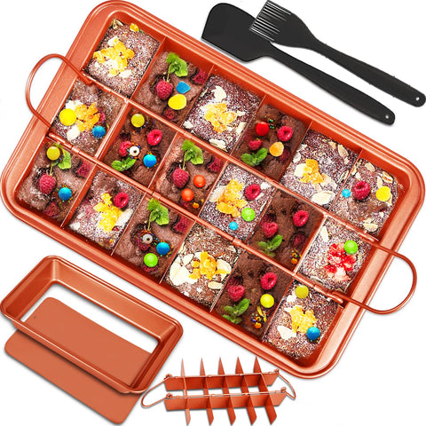 ElvesHome brownie pan with detachable divider for uniform portions