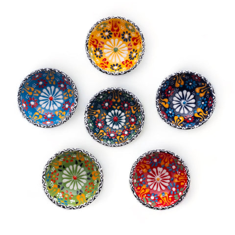 Elyese Sultan Garden dipping bowls with vibrant glaze for elegant soy sauce service