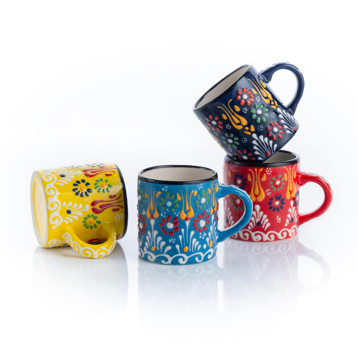 Elyese Sultan's Garden ceramic espresso cups in a four-piece set for elevated rituals.