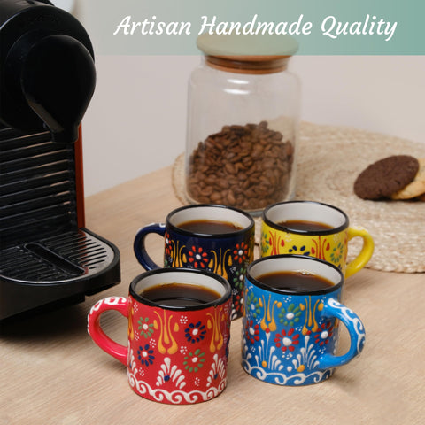 Elyese Sultan's Garden espresso cups are dishwasher safe for easy cleanup.