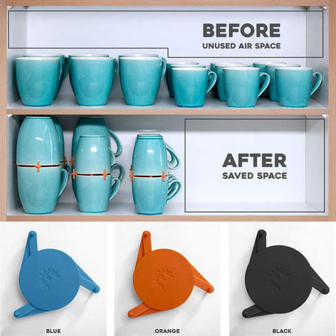ELYPRO cupboard storage solution keeps mugs organized and accessible.
