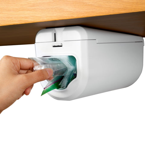 ELYPRO dispenser under cabinet front view showing easy access