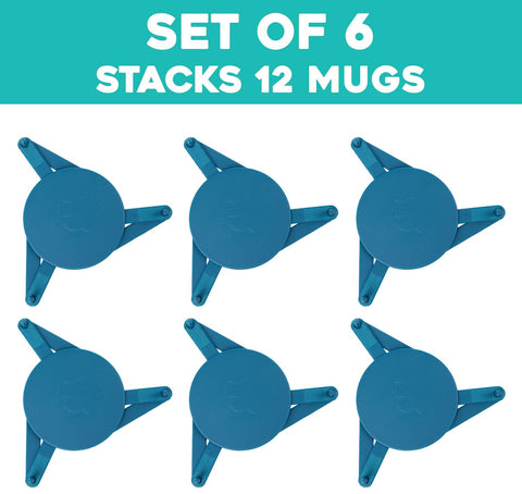 ELYPRO Mug Stackers blue versatile design fits mugs and glasses.