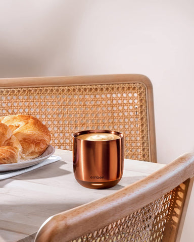 Close-up of steam from copper Ember cup