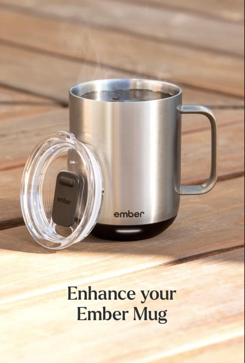 Ember Sliding Lid attached to mug showing ease of use