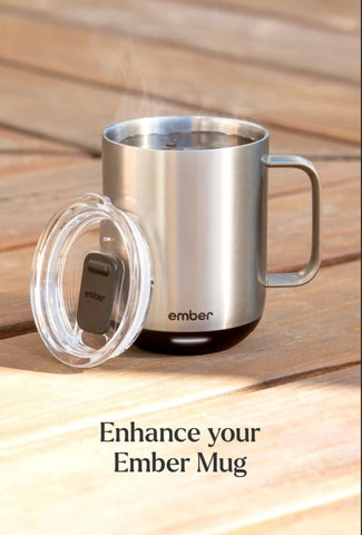 Ember Sliding Lid attached to mug showing ease of use