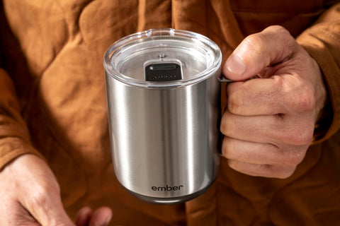 Ember Sliding Lid red slider highlights personalization while sipping