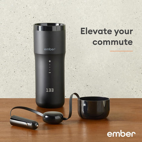 Ember Travel Mug 2+ charging coaster continuously powers the mug for all-day warmth.