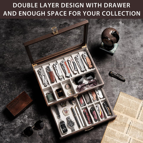 Emfogo display case shown on a dresser demonstrates stylish home organization